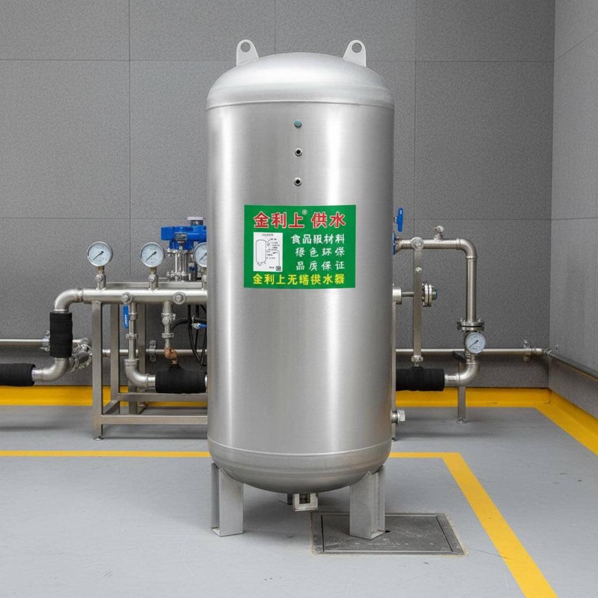 Automatic Towerless Water Supply Unit Thickened Material Stainless Steel Pressure Tank Fully Sealed Automatic Water Booster Tank for Homeowners