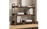 3-Tier Storage Shelf Compact Bookshelf with Metal Frame Sturdy for Professionals