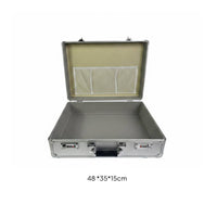 Aluminum Storage Box Shock Resistant Lockable Metal Case Double Lock for Travel