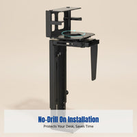 PC Case Hanging Rack, No-Drill Desk Mount, Adjustable Clamp Desktop Organizer