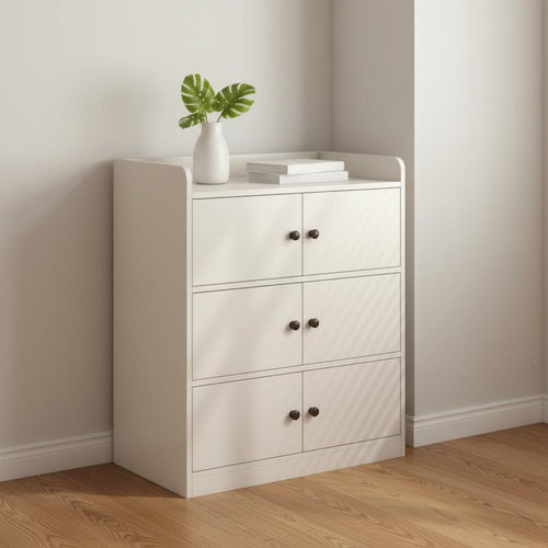 1 Piece Storage Cabinet Freestanding Cupboard Organizer Storage Cabinet with Doors High Capacity Wooden Furniture Suitable for Bedroom Living Room Hallway