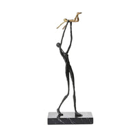 Abstract Sculpture with Marble Base Modern Abstract Human Figure Sculpture Textured Statue with Marble Base for Art Collectors, Living Room