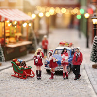 4 Pieces Winter Festival Figurines Delicate for Dioramas, Hobbyists