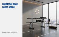 Dumbbell Rack, Doubletier, Commercial Gym Equipment, Sturdy Steel, Space-Saving Stand