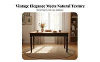 French Retro Design Dining Set Space-Saving Design Rectangular Wooden Dining Table Set Sturdy Construction Solid Wood Kitchen Table and Chairs