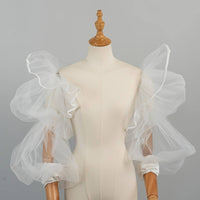 Translucent Tulle Sleeve Lightweight Mesh Arm Cuff Stretchy for Wedding