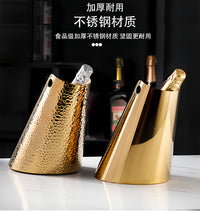 高档金属香槟桶家用简约葡萄酒冰桶会所餐厅高端冷却酒器软装饰品