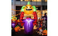 Inflatable Pumpkin Monster Freestanding Pumpkin Monster with Wings Inflatable Jack-O'-Lantern Festive for Homeowners, Garden