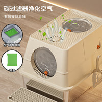 Removable Semi-Enclosed Cat Litter Box High Fence Leak-Proof Splash-Proof Fully Enclosed Stainless Steel Cat Litter Box Easy to Clean