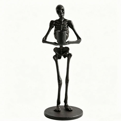 Skeletal Candle Holder Halloween Home Decor Black for Party