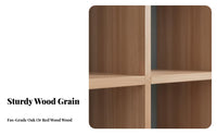 Hardwood Wood Construction Wooden Hutch with Glass Doors Multitier Shelving book cabinet Simple Design Display Cabinet Modern design for Book Lovers, residents, Collectors, Study Room, Home Office