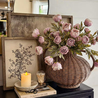 Artificial Vintage Peony Bouquet with Tea Rose
