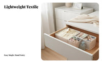 3 Pieces Compartmented textile Box Set Easy Assembly Drawer Divider adaptable