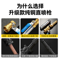 升级款可拆卸4分纯铜直喷枪 多功能强力洗车高压喷头搅拌车水喷头