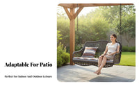 Rattandesign Design Canopy Swing Bench Weather-Resistant 3-Seater Canopy Swing Gentle Rocking Motion Outdoor Furniture Sturdy Frame for Families, Couples, Homeowners, Garden, Backyard, Porch, Balcony