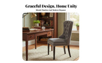 Tufted Highrear Dining Chair French Country design Seating Furniture sturdy Wood Legs 500 Lbs Weight Capacity for Home Office