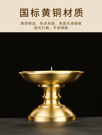 Brass Butter Lamp Base Candle Holder for Home Altar Buddhist Offering