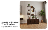 Multifunctional Entryway Cabinet with Display Case Chinese Design Design Staggered Shelf Room Divider Multi-Functional Partition Screen Freestanding for Homeowners, Apartment Dwellers, Office Managers, Bedroom