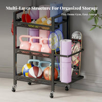Exercise Mat and Dumbbell Holder Portable with Wheels Dumbbell and Exercise Mat Holder Home Gym Storage Rack Sturdy Duty