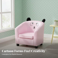 2 Pieces Crown-Shaped Chair with Footrest Matching Ottoman for Toddlers, Parents