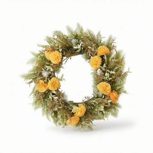 Artificial Decorative Wreath Green Faux Foliage Wreath Circular for Wall Decor