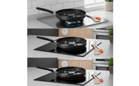 4 Cup Egg Pan with Brush Four-Hole Egg Frying Pan with Multiple-Well Skillet for Home Cooks, Busy Parents, Breakfast, Meal Prep, Kitchen