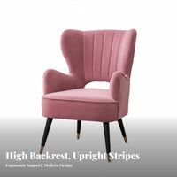 Upholstered Side-Wing Armchair Armchair Modern Minimalist and Aesthetic Indoor Furniture High Rearrest Assist Non-Slip Feet