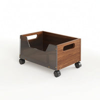 Storage Bin with Handles Open-Top Container Low-Height for Vanity