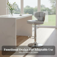 Adjustable Backrest Stool Upholstered Seat Adjustable Pedestal Stool for Adults