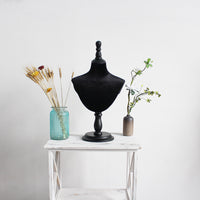 Black Velvet Fabric Mannequin Head Display for Hats, Necklaces, Scarves, and Glasses