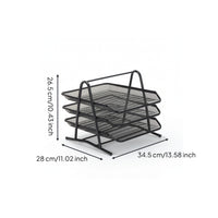 Desk Organizer with Pull-out Trays Freestanding Paper Tray Space-Saving
