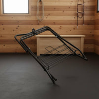 Horse Saddle Storage Rack with Bottom Storage Foldable Freestanding Saddle Stand Space-Saving for Equestrians, Stable