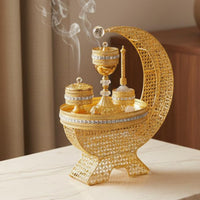 Arabic Scent Tray Set Delicate Workmanship Half-Moon Moon Scent Holder Tabletop Ornament Home Decor