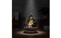 Resin Water Fountain Compact Indoor Fountain with LED Light Lighted Meditation for Desk, Office