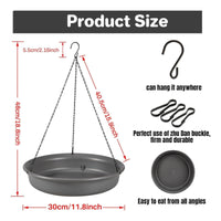 Hanging Bird Bath Outdoor Hanging Bird Bath with Chain Easy to Clean for Patio