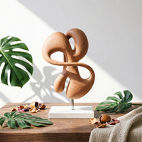 Abstract Sculpture Geometric Resin Sculpture Textured Modern Ornament for Living Room, Entryway, Public Lobby