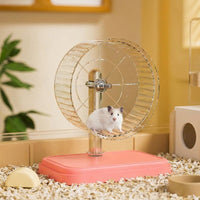 Hamster Running Wheel with Transparent Wheel with Metal Stand, Silent Exercise Wheel for Hamsters, Quiet Small Pet Exercise for Gerbils Mice