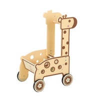 Wooden animal Pusher Early Learning animal Shopping Cart Sturdy Wood Wooden Shopping Cart for Nursery