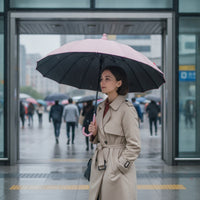 Straight 16 Rib Umbrella Waterproof Hook Handle Umbrella Sturdy Long-Lasting for Commuters