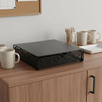 Coffee Capsule Storage Organizer Modern Coffee Pod Storage Drawer Mesh Basket Capsule Drawer for Countertop, Office