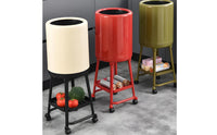 Vertical Standing Trash Bin with Shelf Compact Trash Can with Stand Space-Saving Garbage Can with Inner Inner Bin Modern for Dining Room