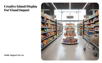 Versatile Use Retail Island Display Organized Presentation Merchandise Display Stand Easy Assembly Tiered Product Shelf Sturdy Structure for Merchandisers, Small Business Owners, Gift Shop, Convenience Retail S, Temporary Shops, Farmers Markets