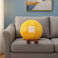 Fortunate Ingot Soft Pillow Gift Cartoon Wealth Cushion Back Support