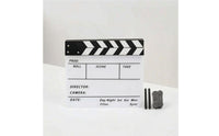 Clapperboard with Pen Slot Acrylic Clapperboard Erasable Movie Clapper Board for Filmmakers, Directors, Video Filming