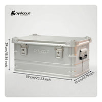 Heavy-Duty Aluminum Storage Box Sturdy Camping Storage Box Portable Metal Cargo Case Large Capacity for Overlanders, Outdoor Enthusiasts