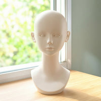Mannequin Head Bust Mannequin Head with Shoulders Life-Size Face Model for Hair Stylists, Studio Photography