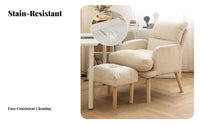Reclining Armchair with Ottoman Multi-Position Recline Armchair and Ottoman Set Long-Lasting Textile High Weight Capacity