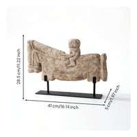 Abstract Horse Mineral-Look Statuary-Look Sculpture with Base Minimalist Tabletop Ornament for Interior Designers, Bookshelf, Office Desk