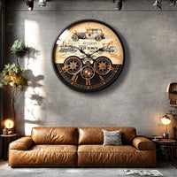 Side Table with Clock Decorative Furniture Compact for Lounge, Study, Decorators