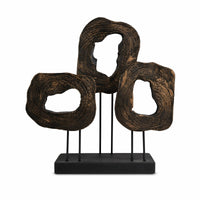 Abstract Loop Sculpture Geometric Resin with Lumber-Like Appearance-Look Sculpture Compact Decorative Statue for Art Collectors, Entryway